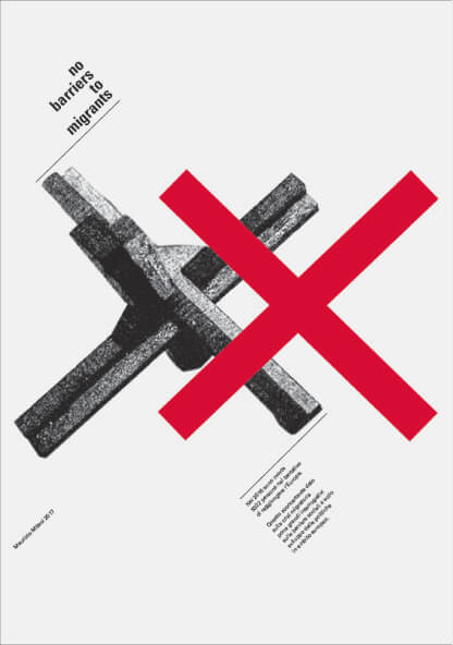 Poster culturale per una mostra sulla migrazione