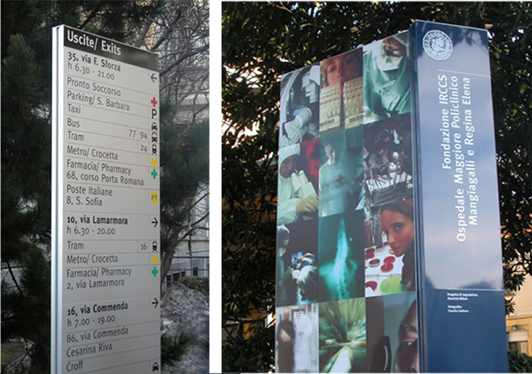 Alcuni particolari della segnaletica interna