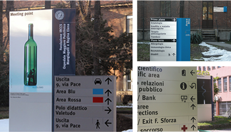 Alcuni particolari della segnaletica interna